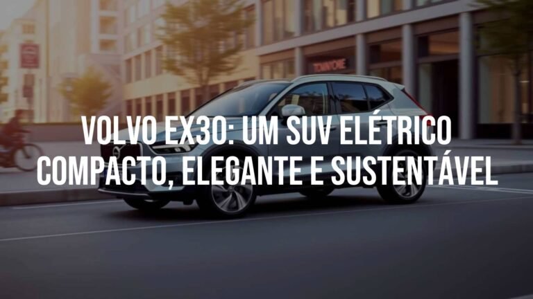 Volvo EX30 electric SUV, compact and stylish, urban setting, modern design, sustainable materials, clean energy, realistic.