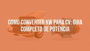 A visual comparison of kW and CV power units, featuring a car engine and an electric motor side by side, technical and clean style