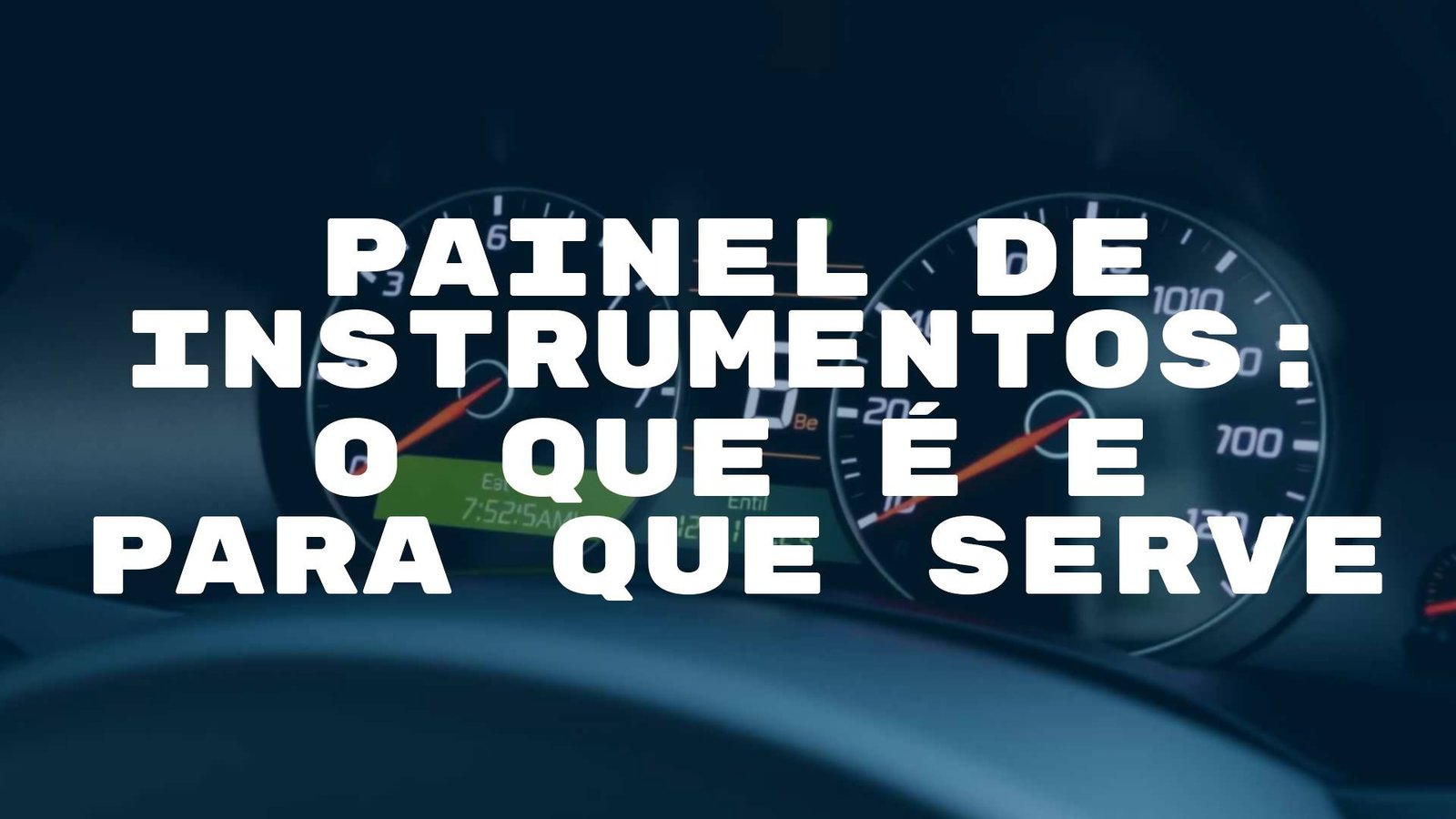 Modern car dashboard with digital LCD display, showing speed and engine temperature, realistic.