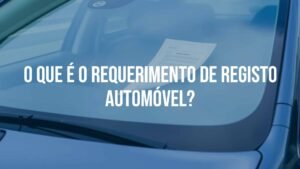 A modern car with a Documento Único Automóvel (DUA) placed on its windshield, clean and professional, realistic style.