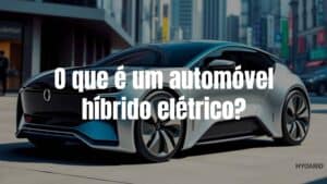 A sleek modern hybrid car, half gasoline engine and half electric motor, futuristic design, eco-friendly vibe, city background, realistic.